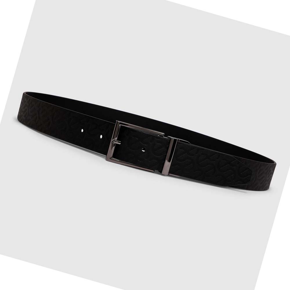 Men\'s Ecco Italian Reverse Belts Black | USA 812UZG